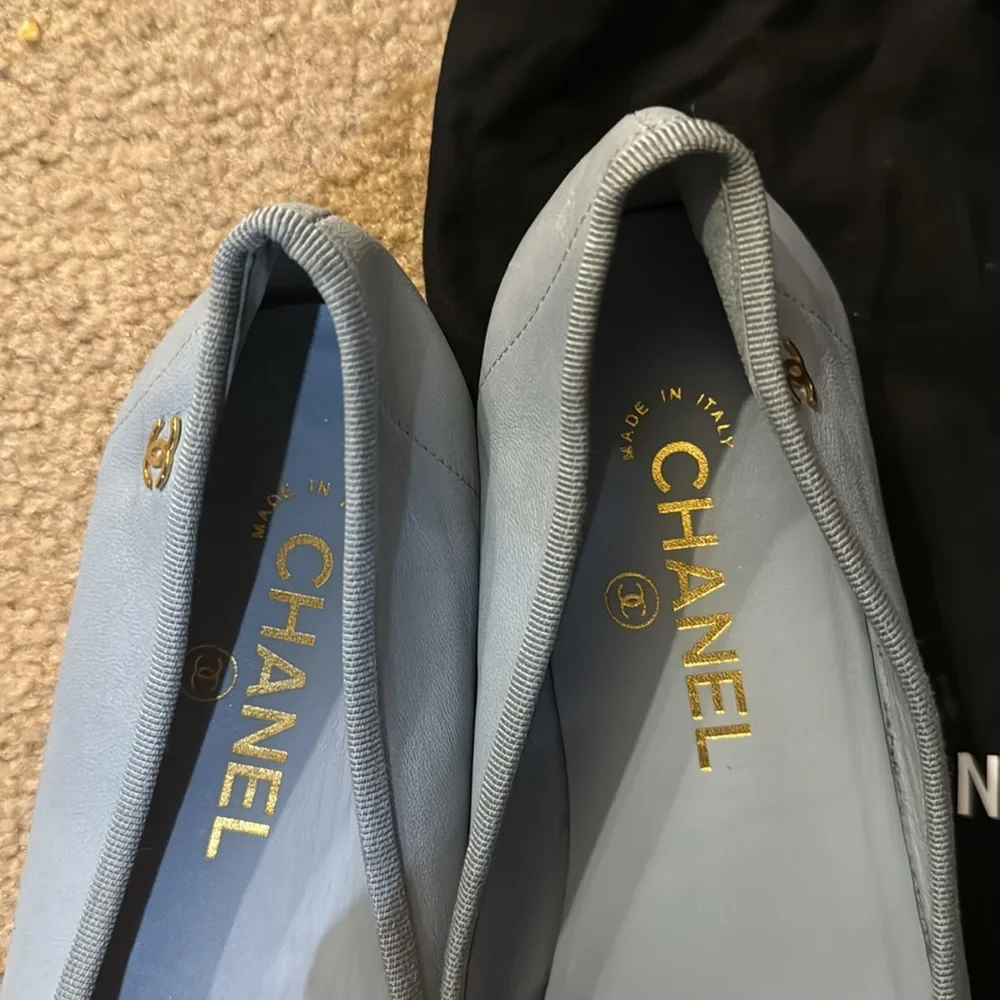 Chanel Light Blue Ballet Flats - Picture 3 of 10